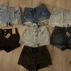 Levi 501 Short Bundle-7 Pairs Size 25/26