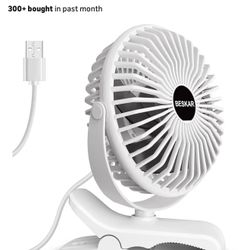 White Desk Clip Fan 
