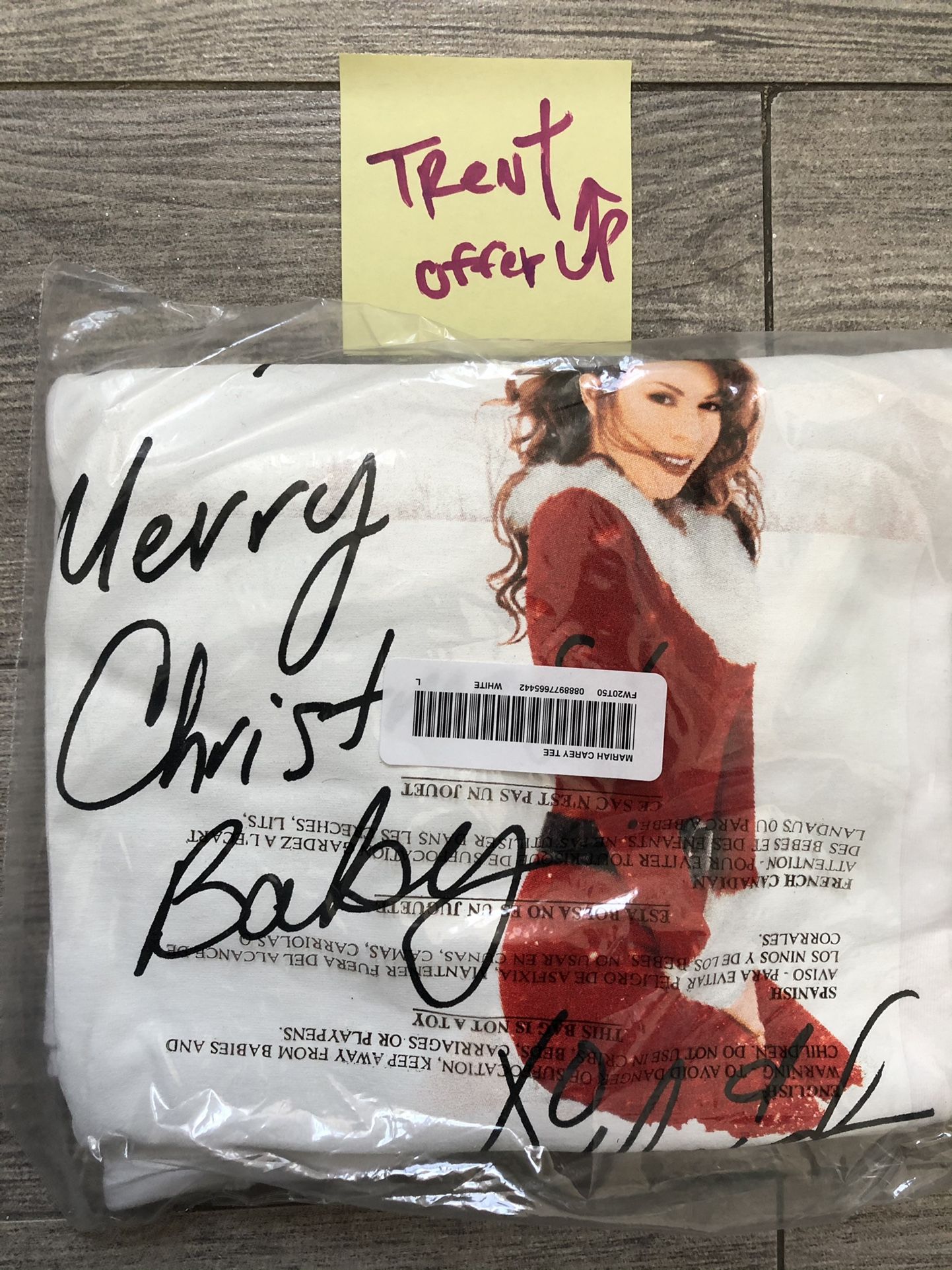 SUPREME MARIAH CAREY TEE SHIRT WHITE SIZE LARGE FW20