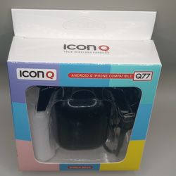 Icon Q Q77 Wireless Earbuds Black Bluetooth New
