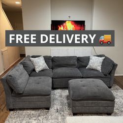 Large Gray Sectional Couch 🛋️- FREE DELIVERY 🚚 