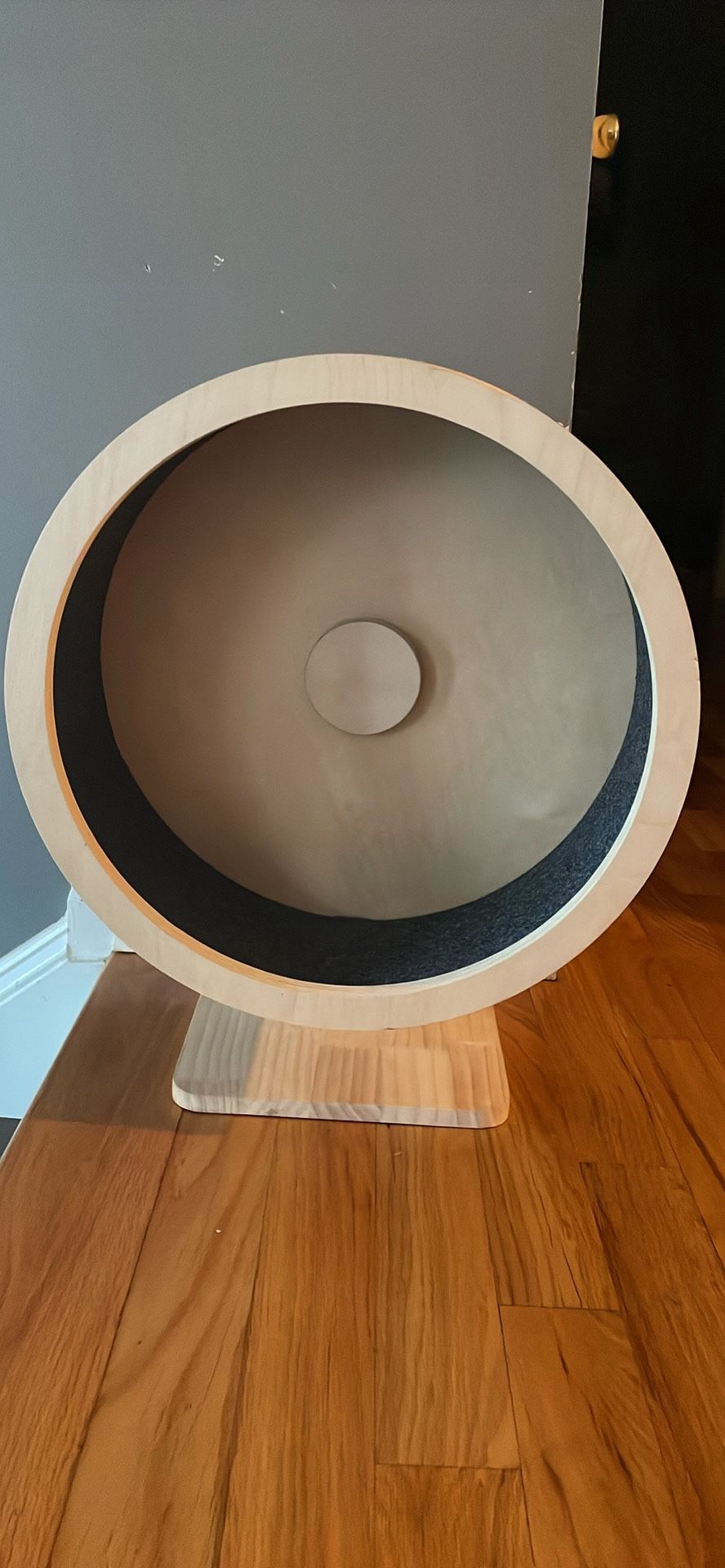 Modern Wooden Cat Exercise Wheel – Like New!