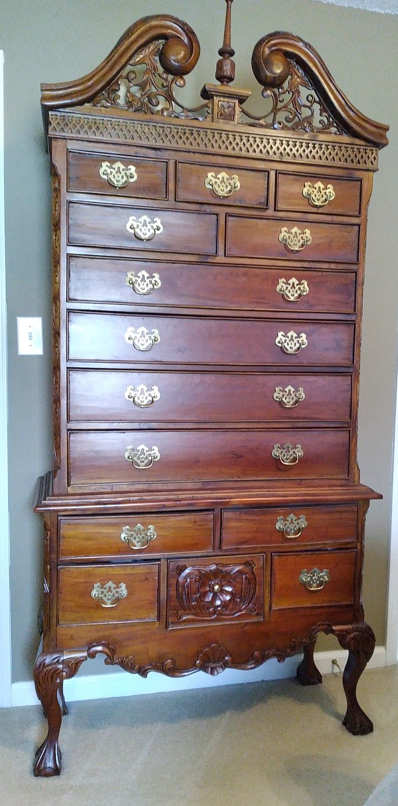 Antique High Boy Chippendale Style