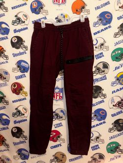 Maroon Ribbed Moto / Biker Jogger Pants