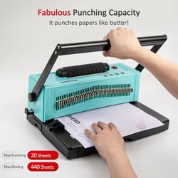 SAMHONG Spiral Coil Binding Machine - Electric Coil Inserter #3800B R1