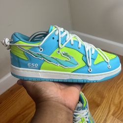 Off-White 650 Trap Runner Teal Blue /Lime Green Members Only Size 8.5M