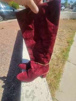 Maroon Italian Leather Boots Sz8N