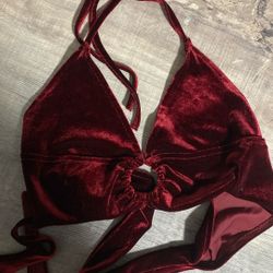 Velvet Open Back Crop Top