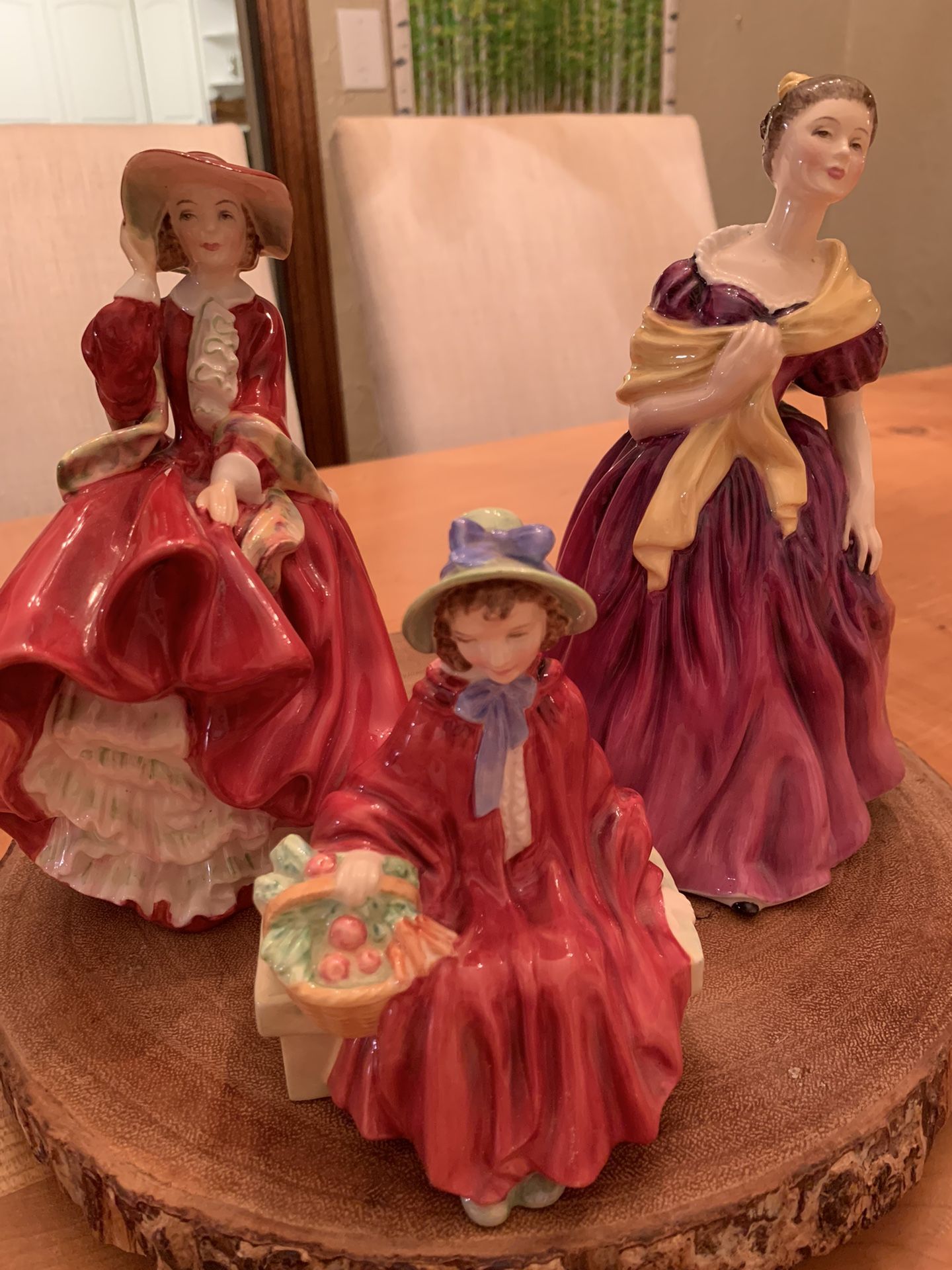 Royal Doulton “Pretty Ladies” Three Bone China Figurines