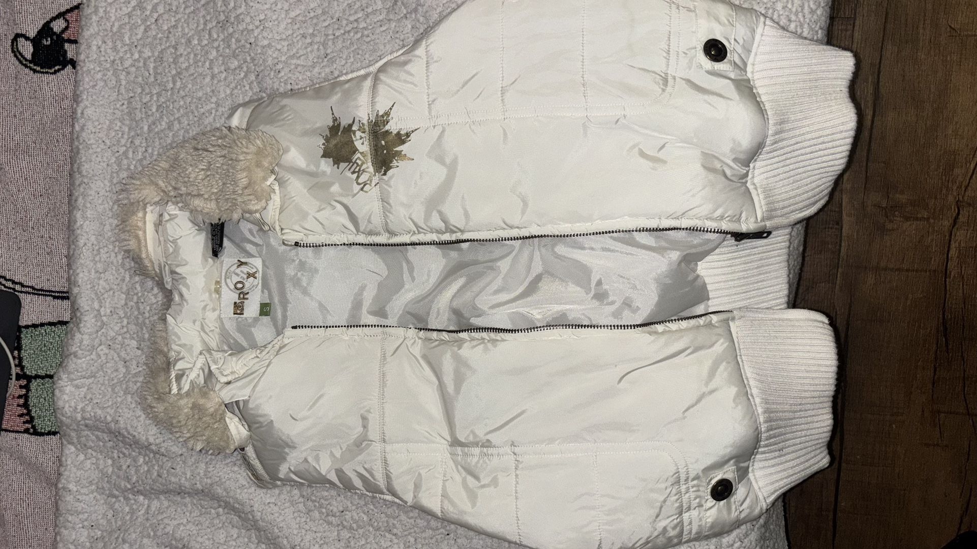 Roxy Cream White Puffer Vest