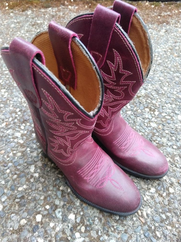 Danpost kids cowboy boots, size 10 purple/pink