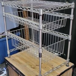 Small Sloding Wire Basket 2-Drawer Organizer