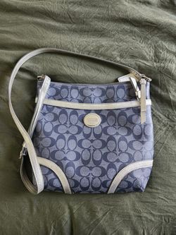 Coach Blue And Silver Crossbody 