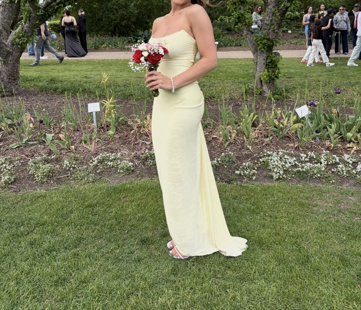 Yellow Maxi Prom Dress