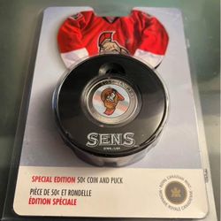2009 NHL Ottawa Senators 50 Cent Coin And Puck Special Edition