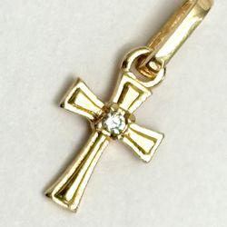 18k solid yellow gold cross pendant