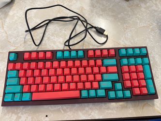 Full-Size Mechanical Keyboard Red and Teal