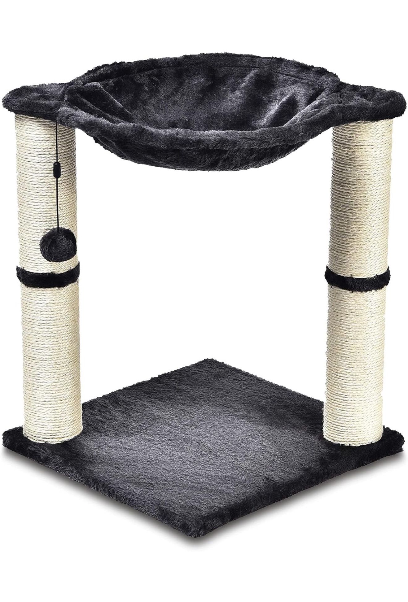 Brand New ! Amazon Basics Cat Tower with Hammock, Scratching Posts and Dangling Ball for Indoor Cats, (Gray)