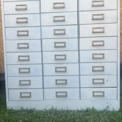 Vintage 1970’s Metal Card File Cabinet
