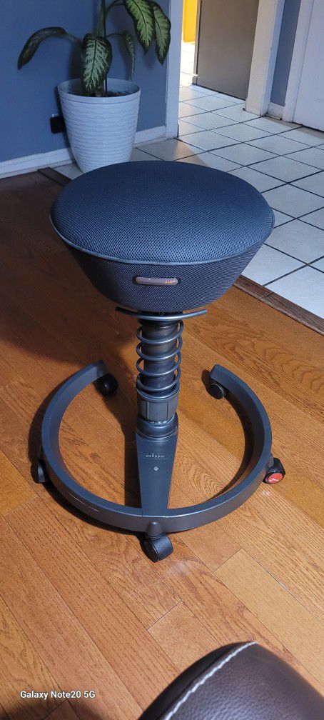 Aeris Swopper bounce chair black suede ergonomic office USED 
