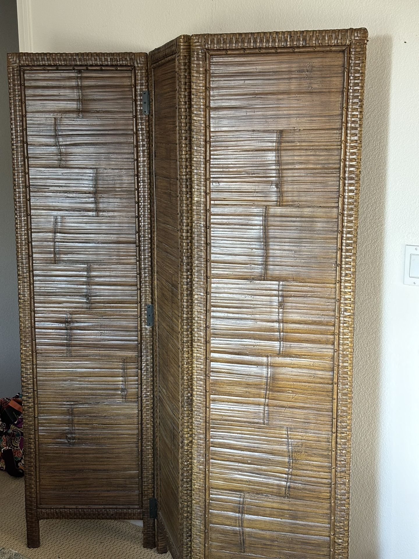Vintage Pier 1 Imports Bamboo/Rattan Screen/Room Divider