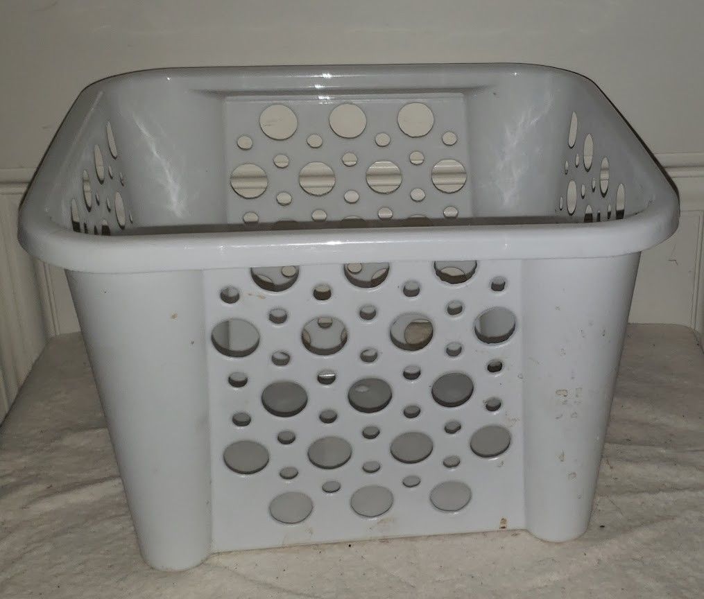White Plastic Stackable Storage Container/Basket