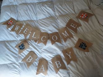 Woodland Animal Welcome Baby Sign