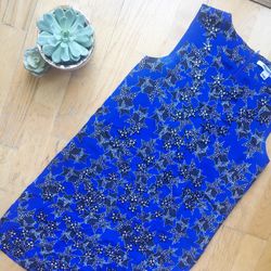 Diane von Furstenburg Star Embellished Blue Cocktail Shift Dress Size 6