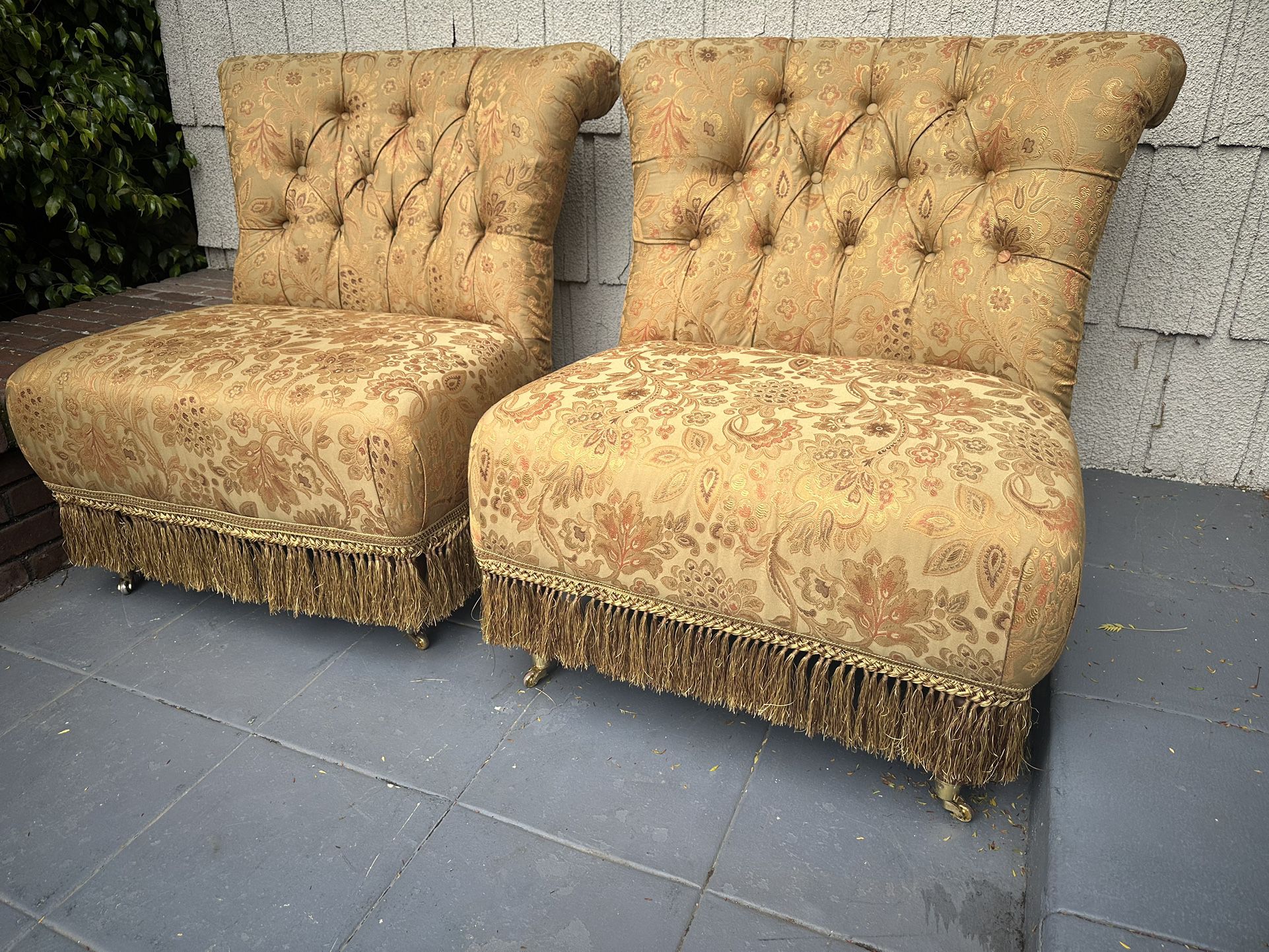 Gorgeous Vintage Wingback Tufted Chairs 