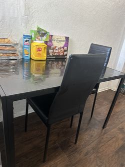 Black on black dining set