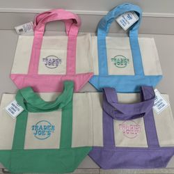 Trader Joe's Mini Canvas Tote Bag (Set of 4)