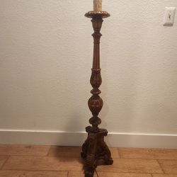 19th Century Italian Carved and Painted Altar Floor Lamp on Tripod Base


