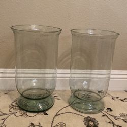 2 Large clear Vases 