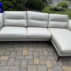 NEW/EX-Display RHF chaise with Love seat Sofa - Leather