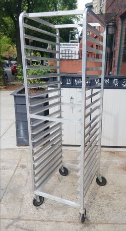 Bakery rolling sheet pan rack. Heavy duty.