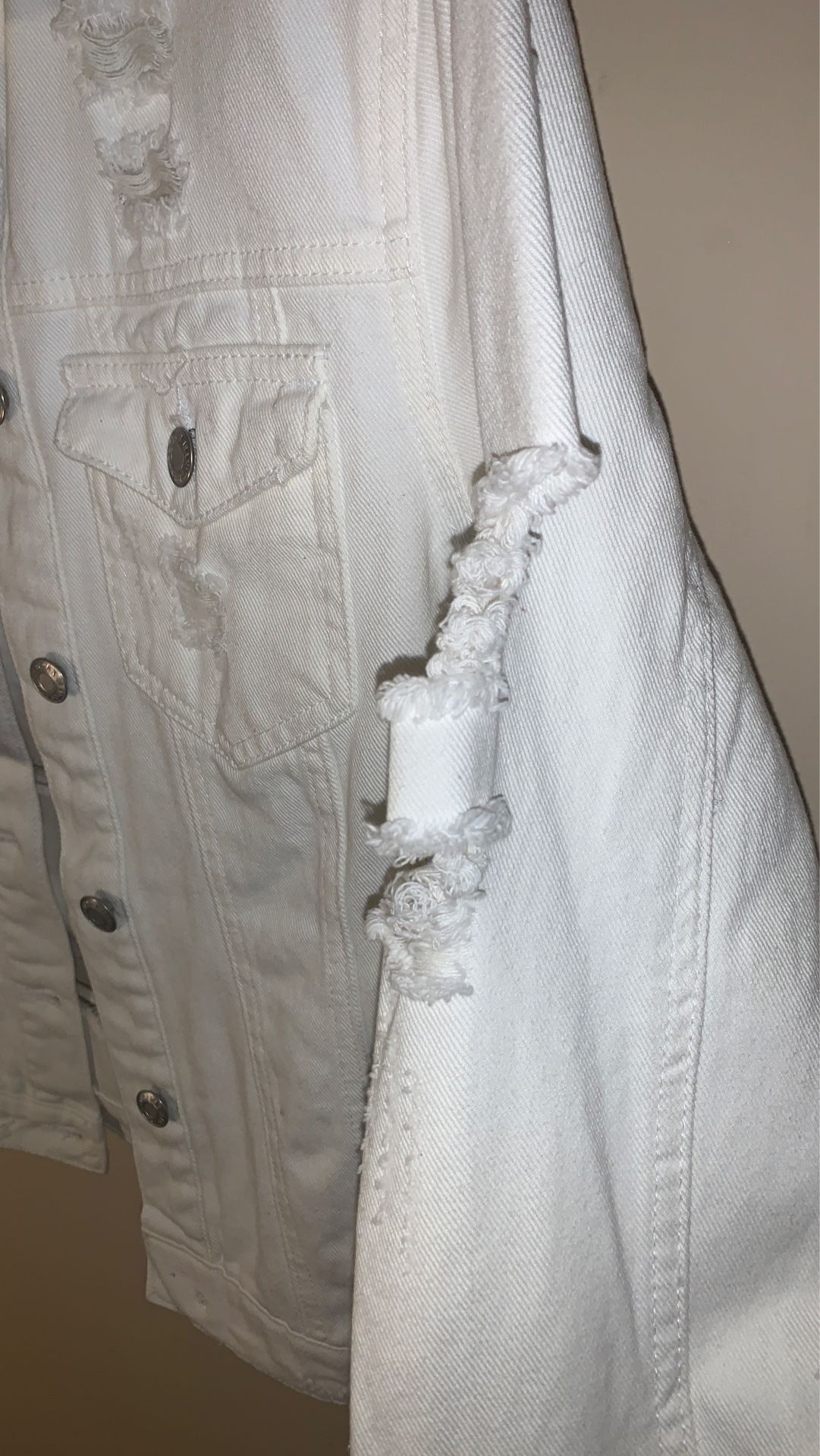 White Distressed Denim Jacket