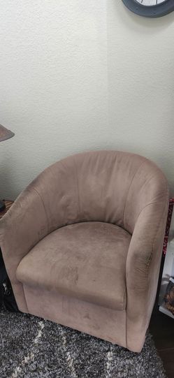 Free Tan Microfiber Barrel Chairs