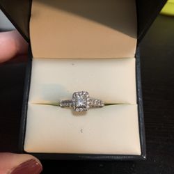 Engagement Ring (emerald Cut) AND Wedding Band (size 7) 