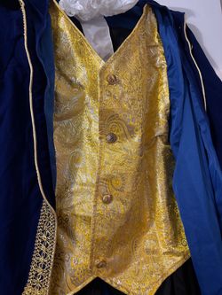 Beauty in Beast Royal Prince Costume Navy Blue and Gold
