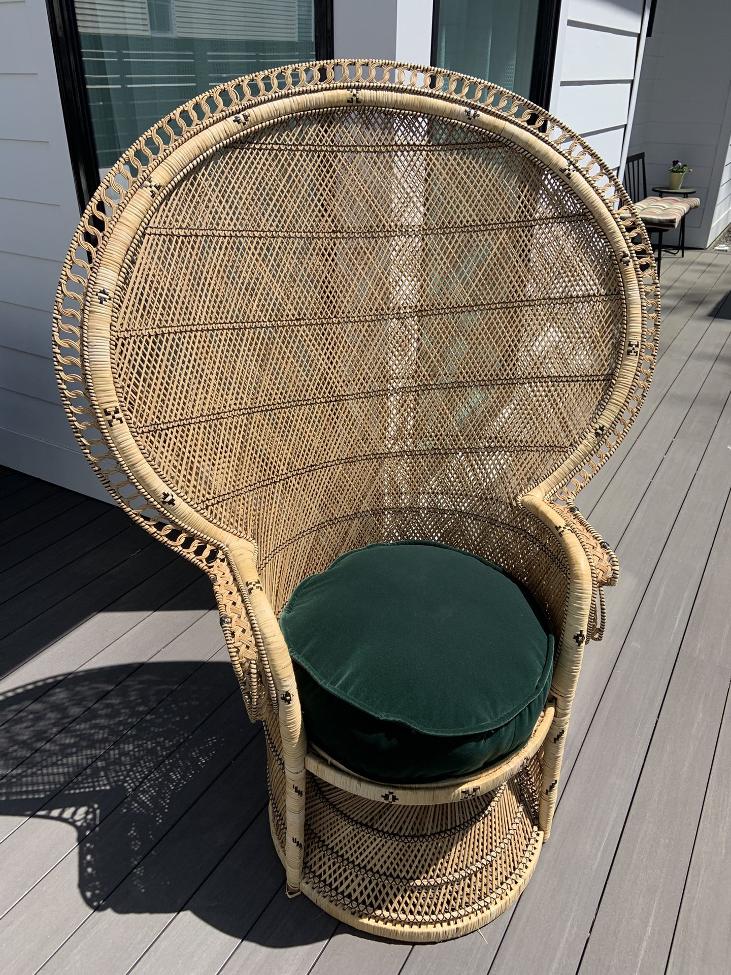 Peacock Mid-Century Rattan Chair