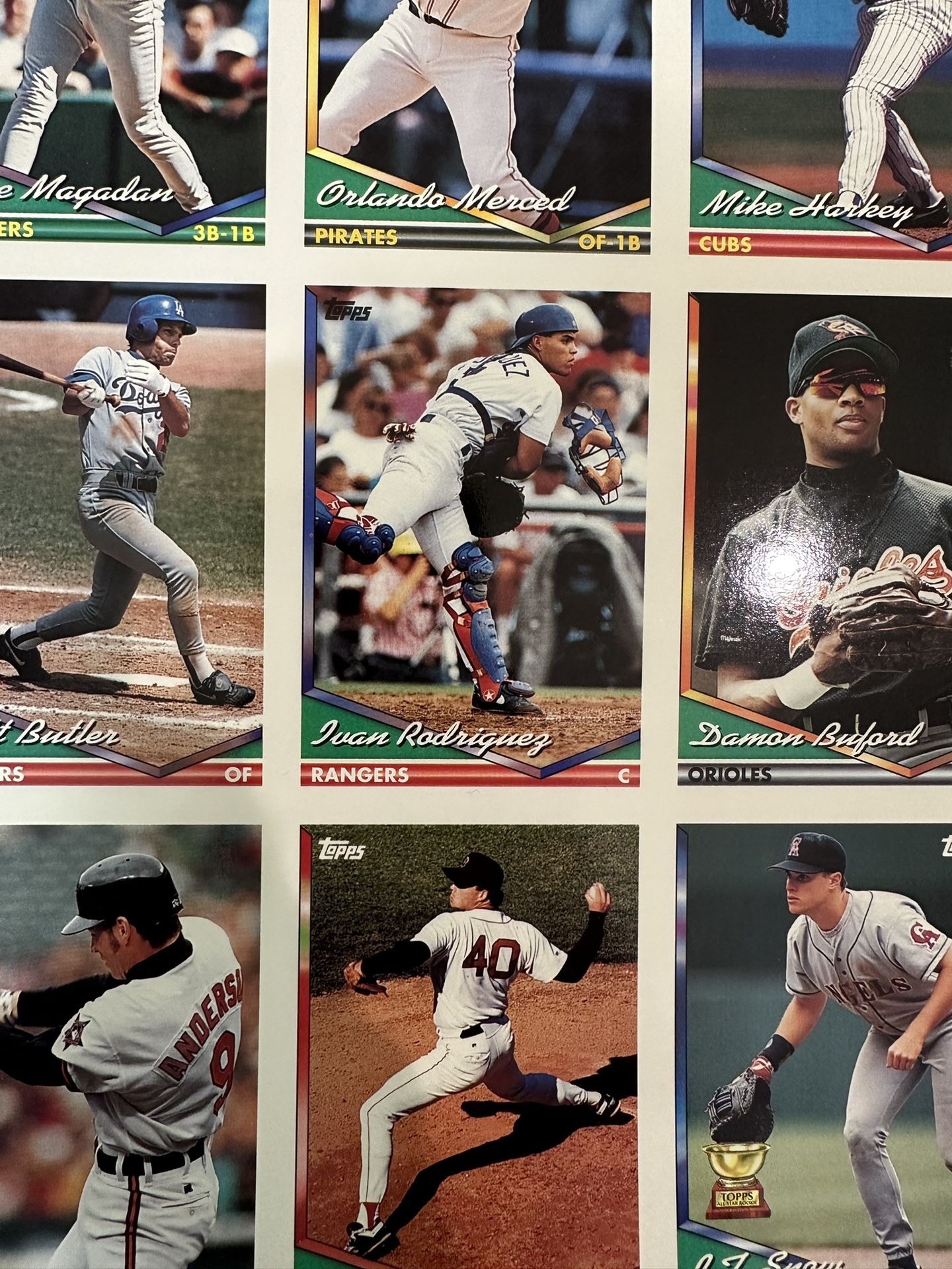 1994 Topps Baseball Uncut Sheet