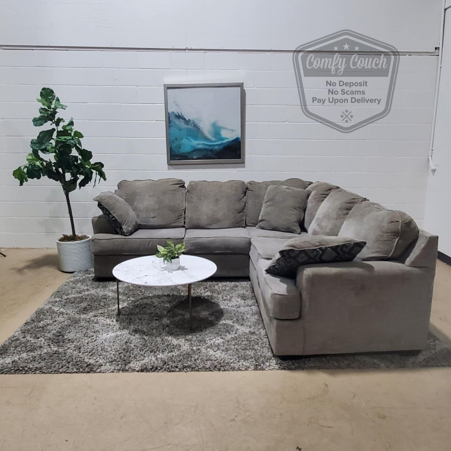 Small Beige Sectional Sofa(Delivery Available!! )