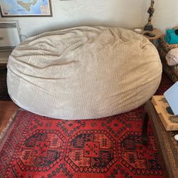 Big Joe Fuf 7Ft Giant Foam Bean Bag Chair, Oversized Couch Corded Plush, 7 Foot