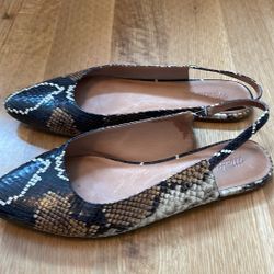“Snake Skin” Sling Back Flats