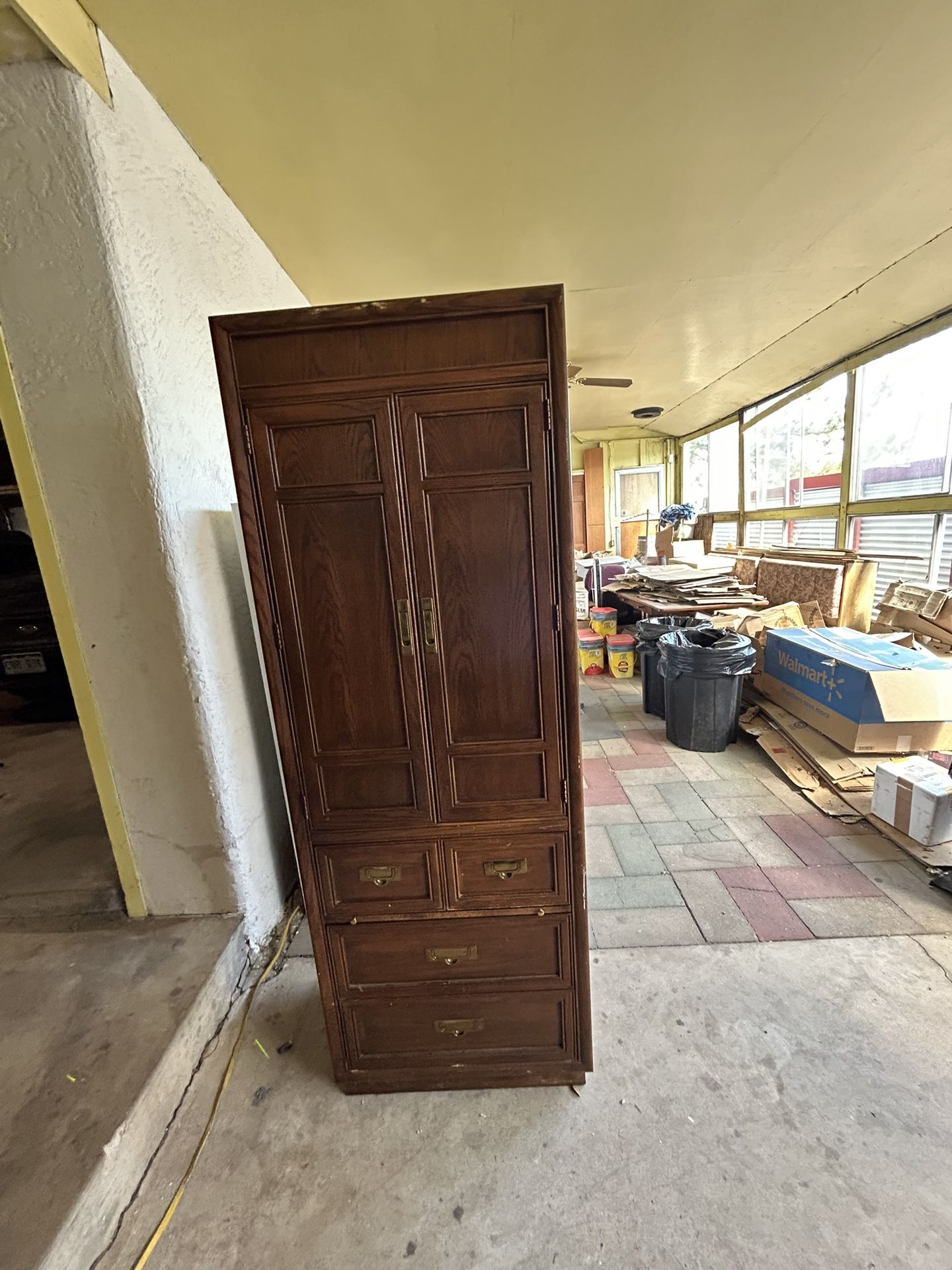 Solid Wood Armoire / Storage Cabinet with Drawers and Shelves