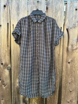 Madewell Plaid Button-Down Shirt Dress medium