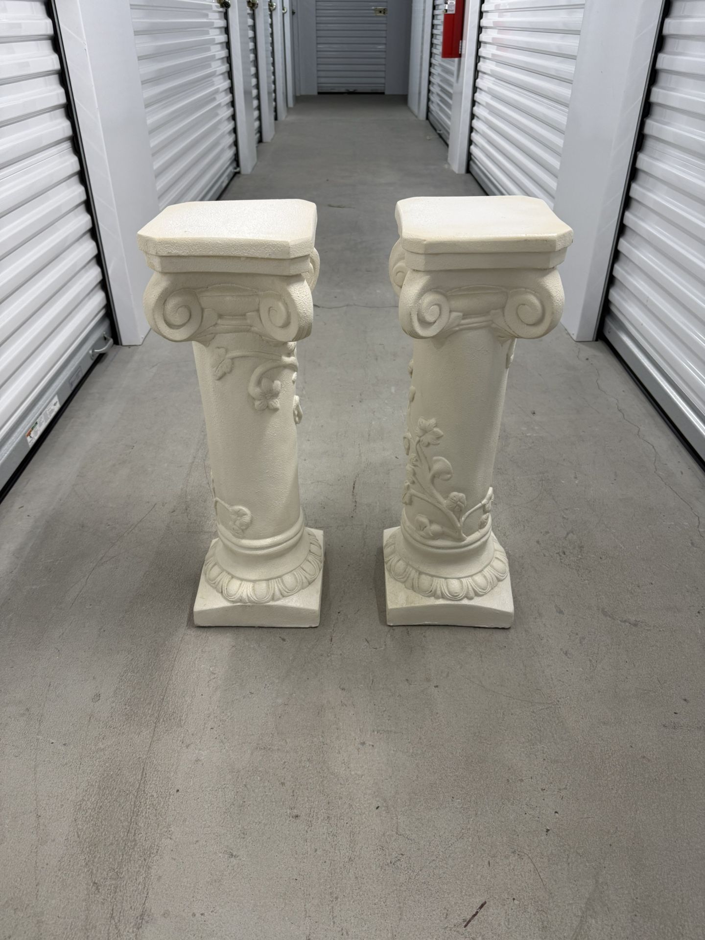 Two Pedestal Columns/ Plant Stands (28” Tall)