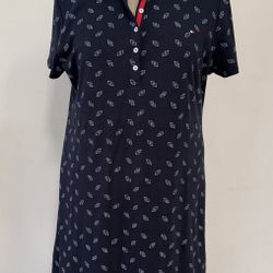 Tommy Hilfiger Navy Shirt with Signature Flag Detail, size XL