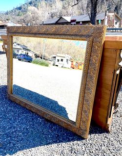 Large Gold Ornate Framed Wall Mirror