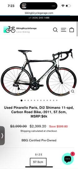 Used Pinarello Paris, Di2 Shimano 11-spd, Carbon Road Bike,-2011, 57.5cm, MSRP:$6k
